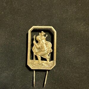 Large Antique Sterling Silver Pin